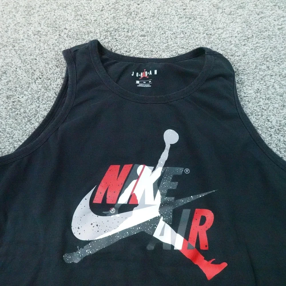 Nike Tank Top Mens XL Black Air Jordan Jumpman Graphic Logo Shirt Basketball Top